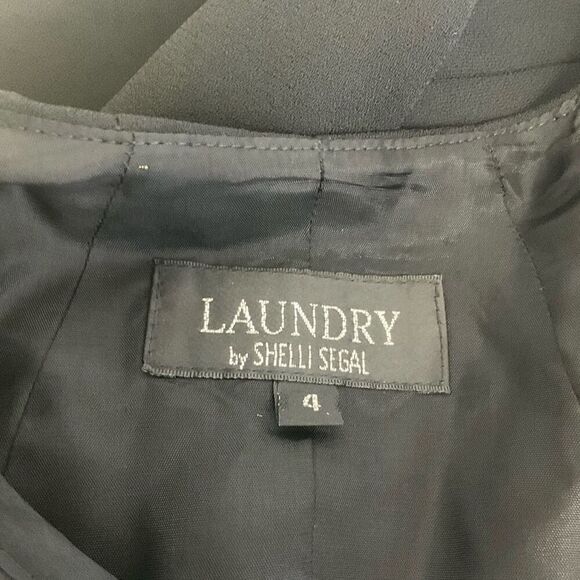 Brand New Laundry Shelli Segal Black Embellished Jumpsuit Set w/ Vest Evening 4 - Picture 10 of 12